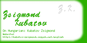 zsigmond kubatov business card